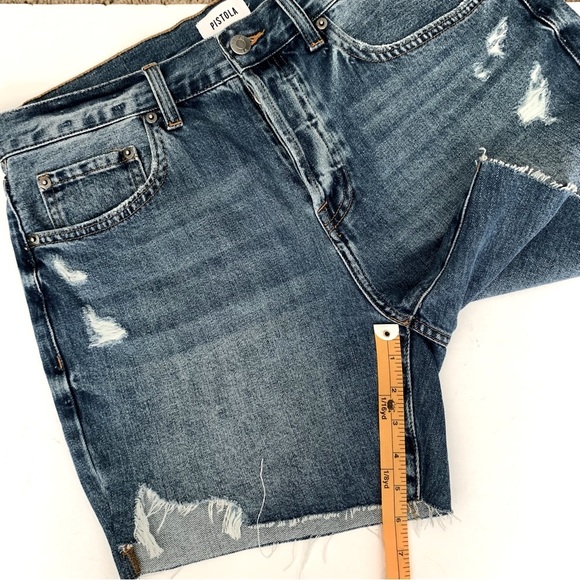 Pistola Devin Distressed Denim Blue Jean Shorts in 111 Vintage Size 30 - Picture 10 of 14